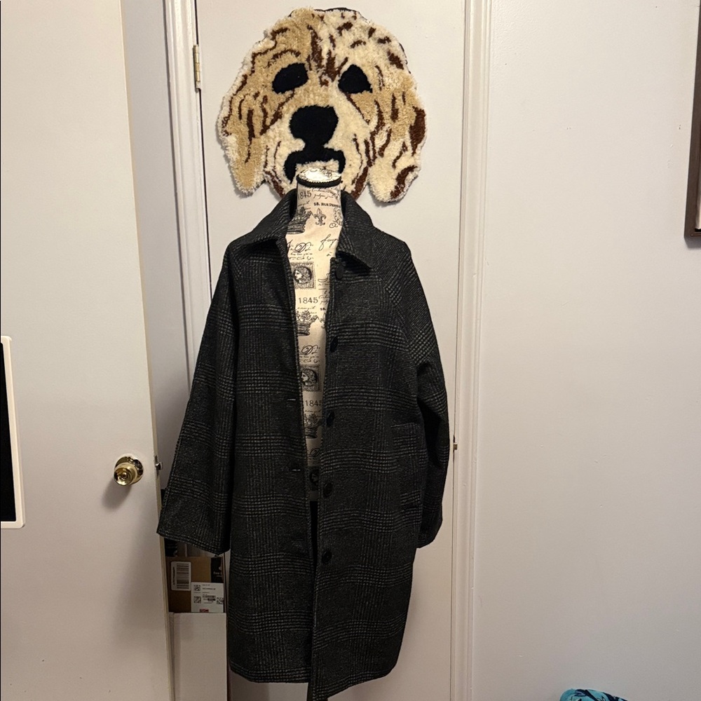 Old Navy Black Checkered Coat